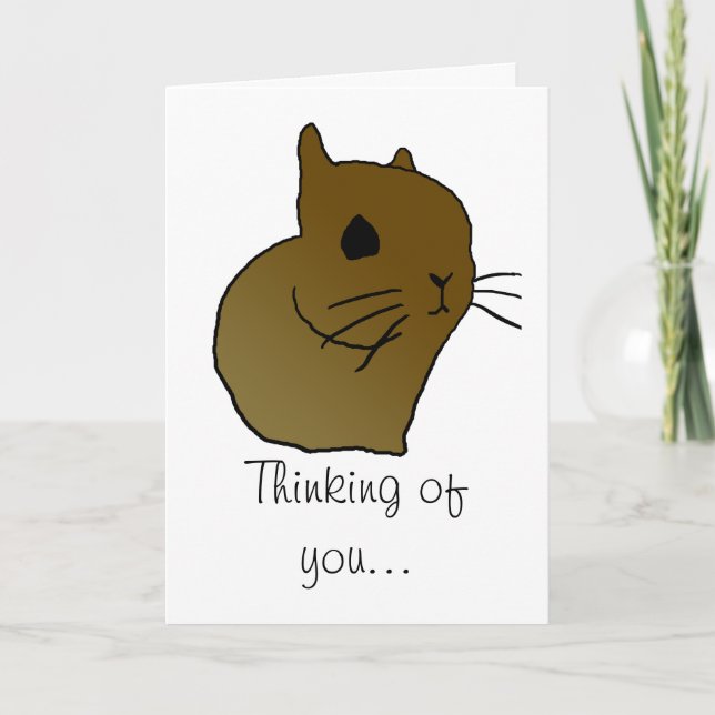 Carte petit lapin à oreilles courtes, je pense à toi...  (Devant)