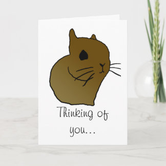Carte petit lapin à oreilles courtes, je pense à toi... 