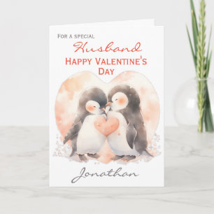 Carte Petit Mari Penguin Amour Saint Valentin