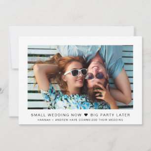 Carte Petit Mariage Maintenant Big Party Plus Tard Photo