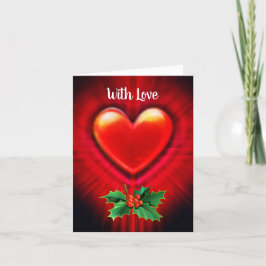 Carte Petit message personnalisé de coeur rouge de la ca