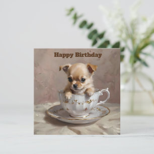 Carte Petit plaisir : chiot Chihuahua dans une tasse de 