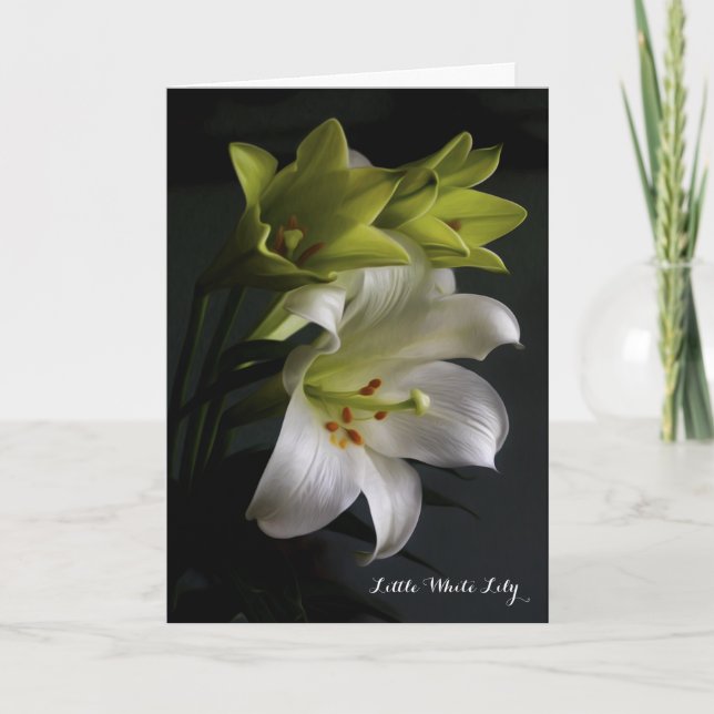 Carte Petit poème blanc Lily (Devant)