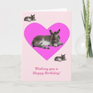 Carte Petit poulain mignon dans le coeur Anniversaire