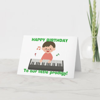 Carte Petit Prodigue Vœu d'anniversaire Clavier de Piano