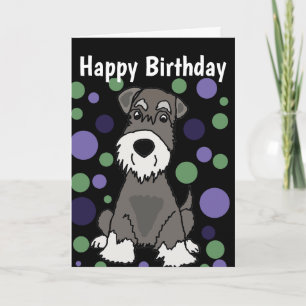 Carte Petit Schnauzer Chien mignon et Motifs du cercle