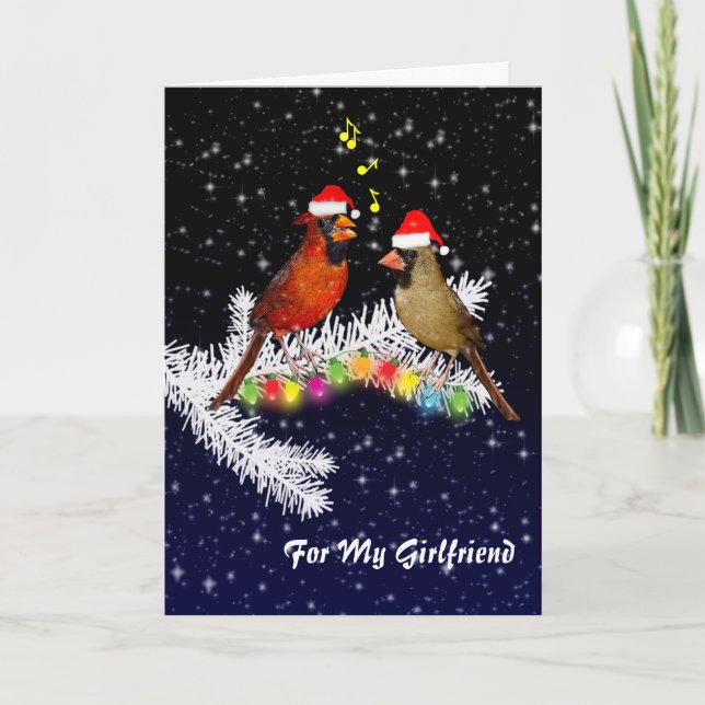 Carte Petite amie de Noël Cardinal (entrez votre message (Devant)