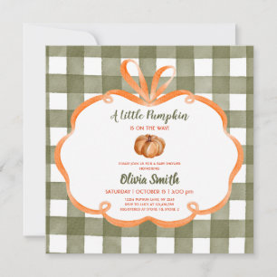 Carte Petite citrouille fantaisie ruban cadre Baby Showe