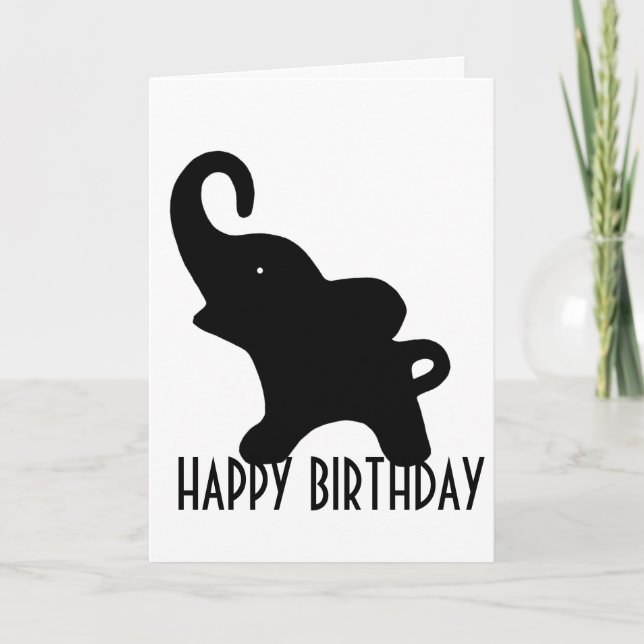 Carte petite de joyeux anniversaire d'éléphant (Devant)