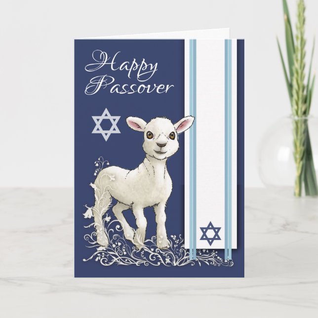 Carte Petite étoile et Tallit d'agneau de pâque (Devant)