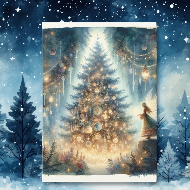 Carte Petite fée de Noël dans une forêt enchantée (Créateur téléchargé)