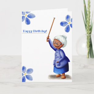 Carte Petite femme noire grand-mère Joyeux anniversaire