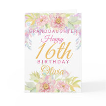 Petite-fille 16e anniversaire Rose rose Floral