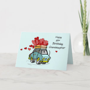 Carte Petite-fille 39e anniversaire de voiture Chargemen