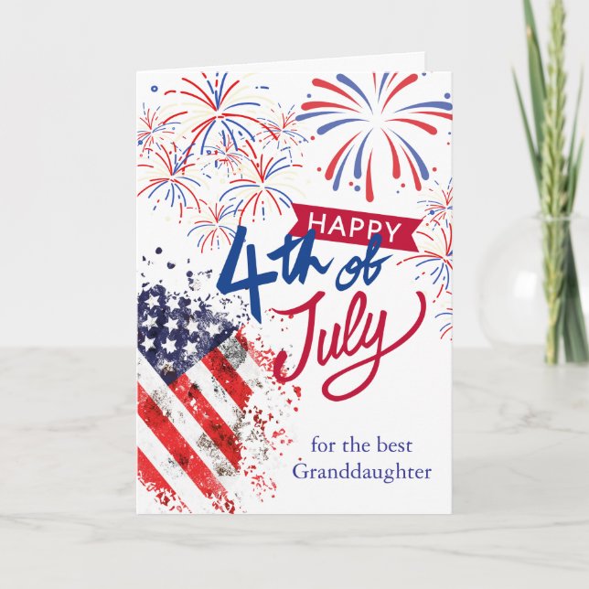 Carte Petite-fille 4 juillet patriotique (Devant)