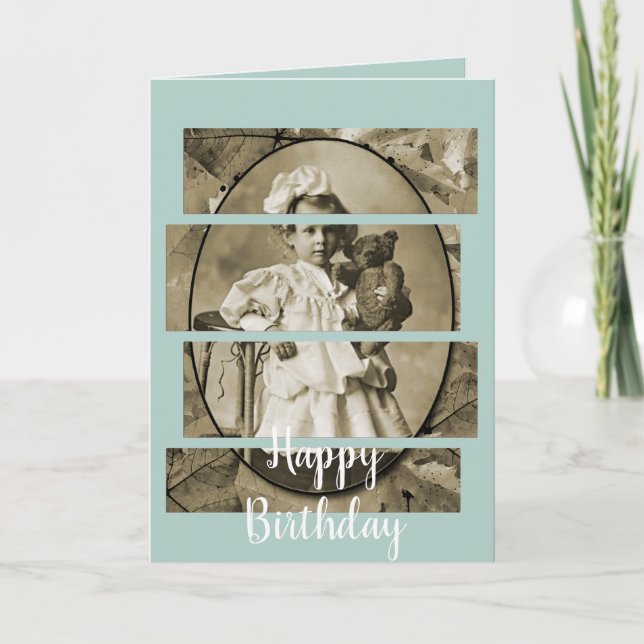 CARTE PETITE FILLE ADORABLE AVEC TEDDY BEAR DOLL 1900 (Devant)