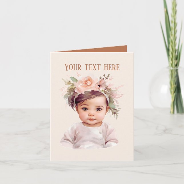 Carte Petite fille ajouter un message (Devant)