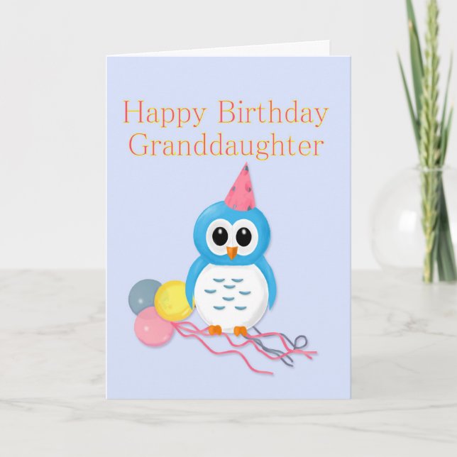 Carte Petite-fille Anniversaire Cute Owl (Devant)