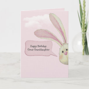 Carte Petite-fille arrière-arrière-grand-mère Lapin d'an