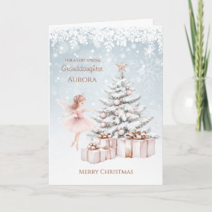 Carte Petite-fille Ballerina Noël Arbre de neige Flèches