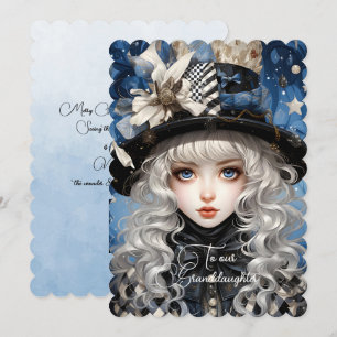 Carte Petite-fille Blonde Haired Fille voeux de Noël