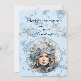 Carte Petite-fille Blonde Haired Fille voeux de Noël