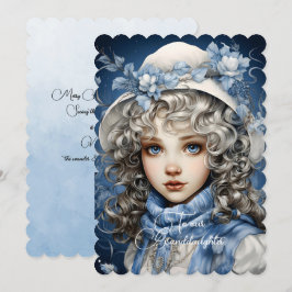 Carte Petite-fille Blonde Haired Fille voeux de Noël