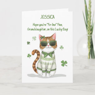 Carte Petite fille Chat Lunettes de soleil Jour de la Sa