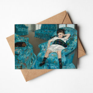 Carte Petite fille dans un fauteuil bleu   Mary Cassatt