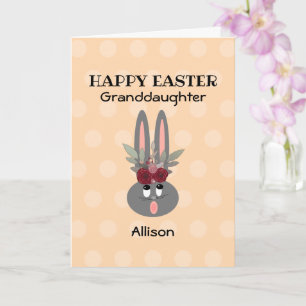 Carte Petite-fille de Peach Bunny personnalisé