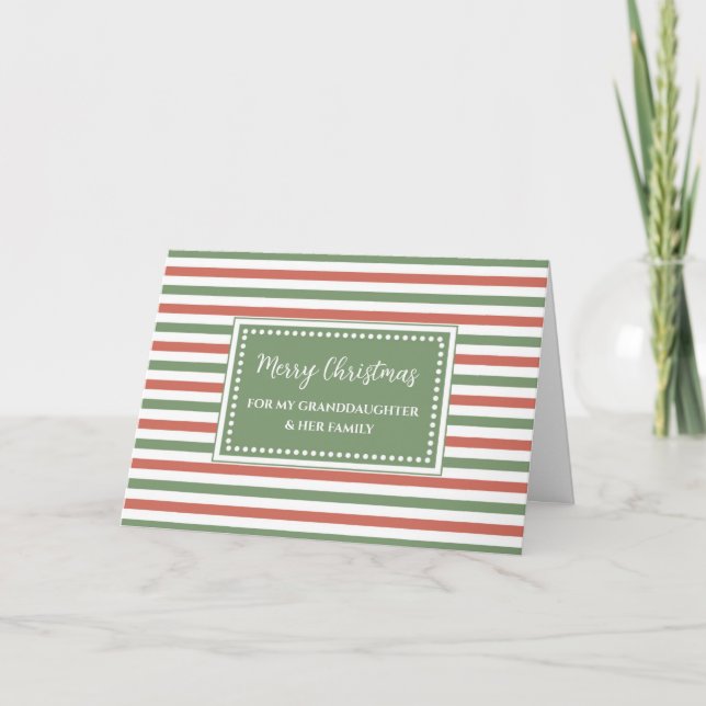 Carte Petite-fille et famille Stripes Joyeux Noël (Devant)