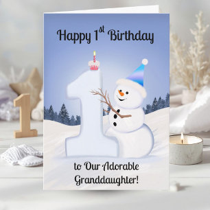 Carte Petite-fille Joyeux 1er Anniversaire Construction