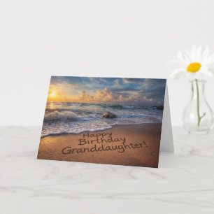 Carte Petite-fille Joyeux Anniversaire Plage et Océan