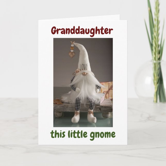 CARTE **PETITE-FILLE** JOYEUX NOËL DE GNOME (Devant)