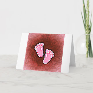 Carte petite fille pas pieds mignon s'attendant nouveau-
