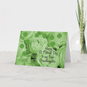 Carte petite-fille rose irlandaise de St. Patrick