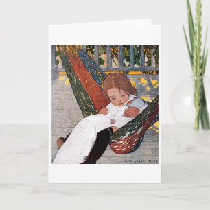Carte Petite fille sur le hamac, Jessie Willcox Smith
