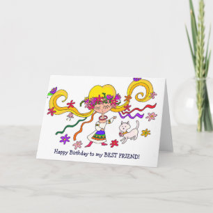 Carte Petite fille Ukrainienne Folk Art par Vera Trembac
