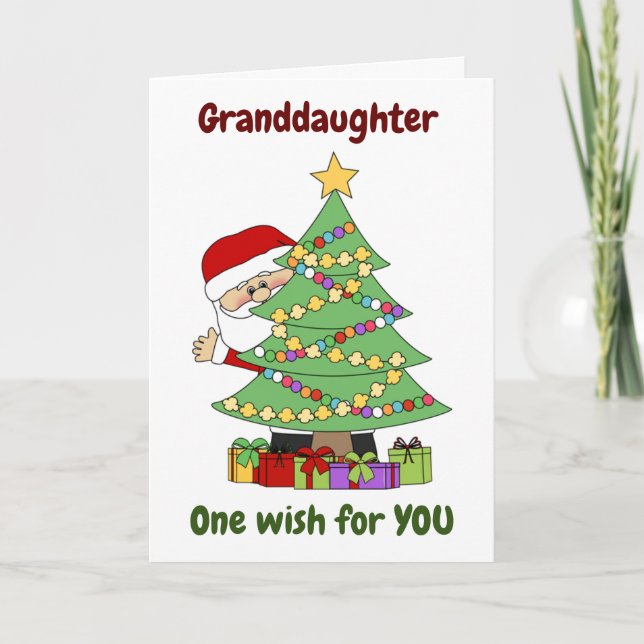CARTE **PETITE-FILLE** UN VOEU POUR VOUS À NOËL (Devant)