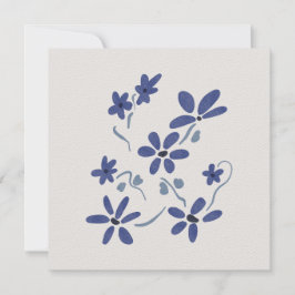 Carte Petite Fleurs Romantiques Bleues