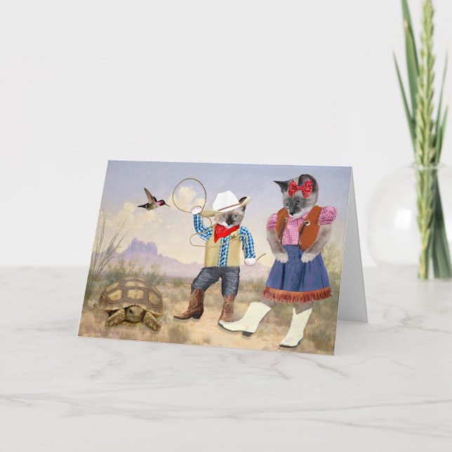 Carte Petite Kitten Cowboy Greeting Card (Devant)