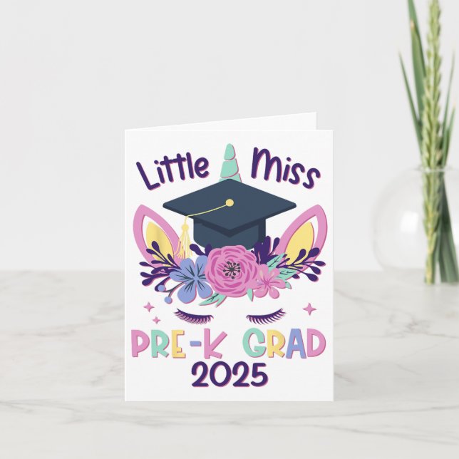 Carte Petite Mlle Pré-k Grad Préscolaire Prek Graduation (Devant)