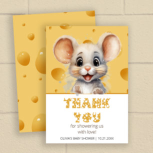 Carte Petite souris dans Merci Baby shower fromage