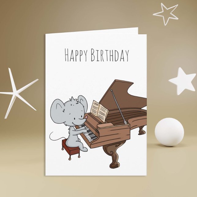 Carte Petite souris Jouer au piano Joyeux anniversaire (Créateur téléchargé)