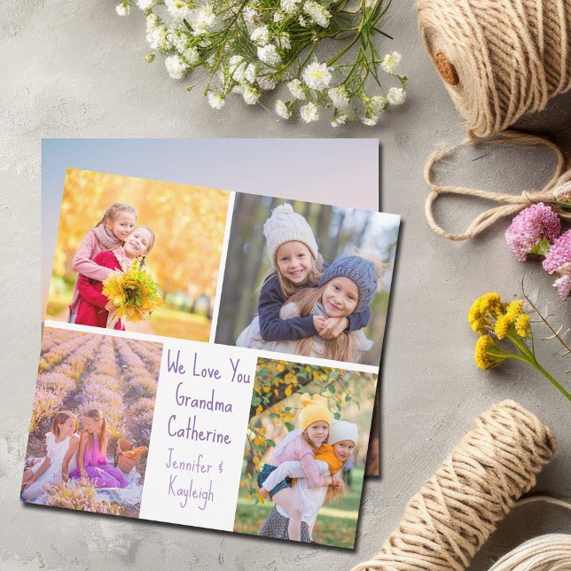 Carte Petites filles mignonnes Photos personnalisées gra (Créateur téléchargé)