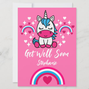 Carte Petites Filles Pink Unicorn Se Bien