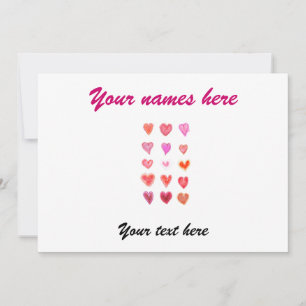 Carte Petits cœurs de mariage