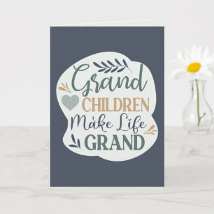 Carte Petits-enfants Lettrés À La Main Font La Vie Grand