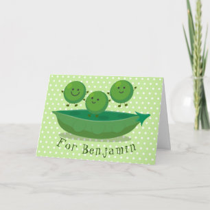 Carte Petits pois sauteurs en pod dessin animé illustrat