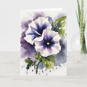 Carte Pétunia - Fleurs à l'aquarelle